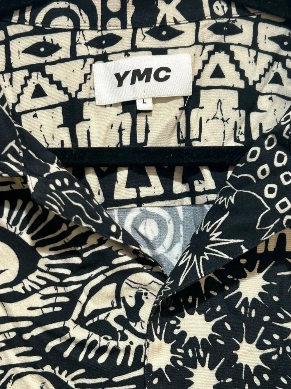 YMC Men's Button Down Short Sleeve Shirt Size L Large